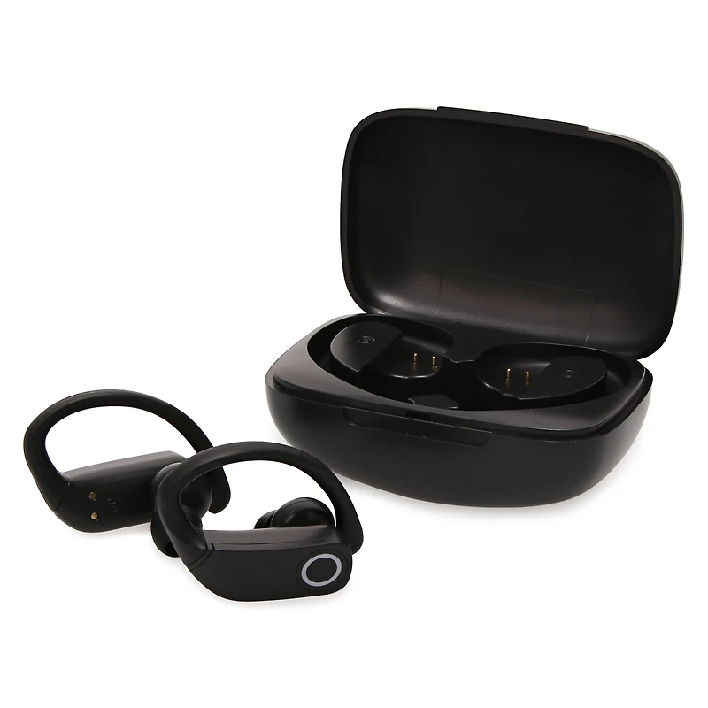 water-resistant bluetooth LED earbuds w/ mic