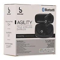 water-resistant bluetooth LED earbuds w/ mic