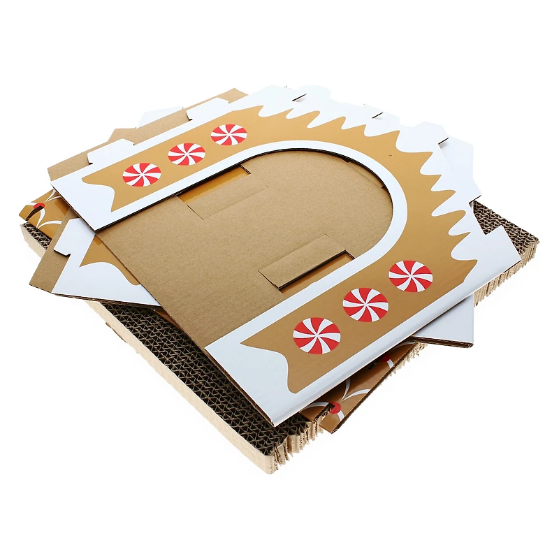 holiday gingerbread cat house cardboard cat scratcher 15.25in