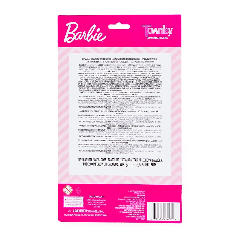 barbie® lip gloss 4-pack with tin