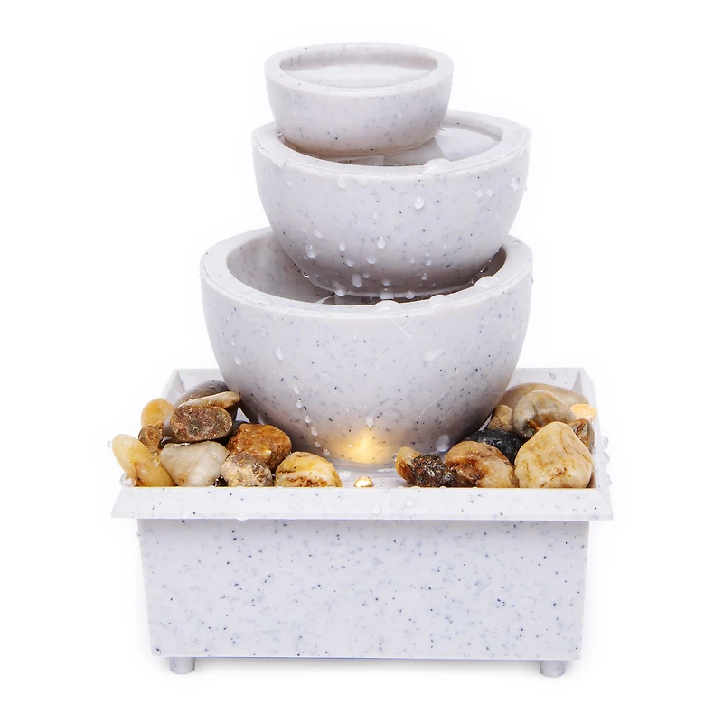 tiered bowl LED water fountain