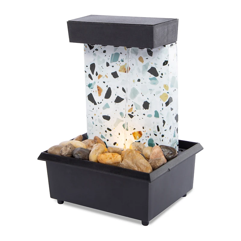 terrazzo LED fountain 7.5in x 5in