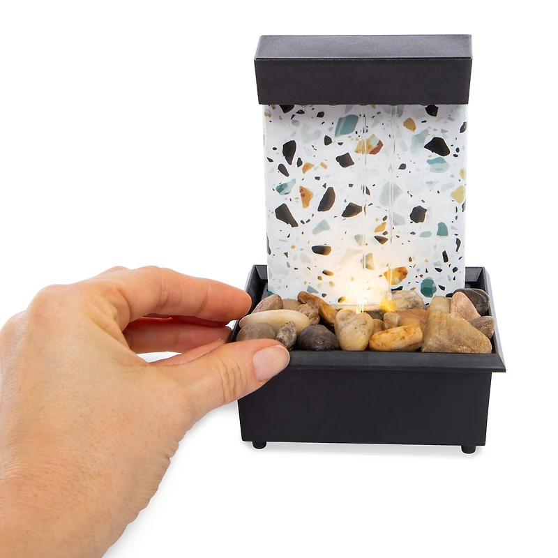 terrazzo LED fountain 7.5in x 5in