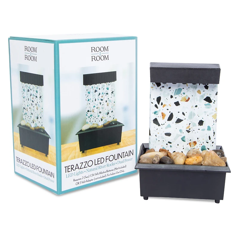 terrazzo LED fountain 7.5in x 5in