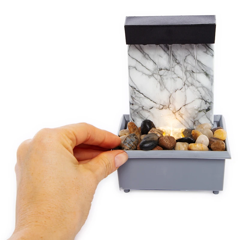 gray marble LED water fountain