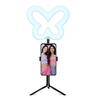 exclusive Dixie & Charli collection 6in heart-shaped LED ring light with phone holder remote
