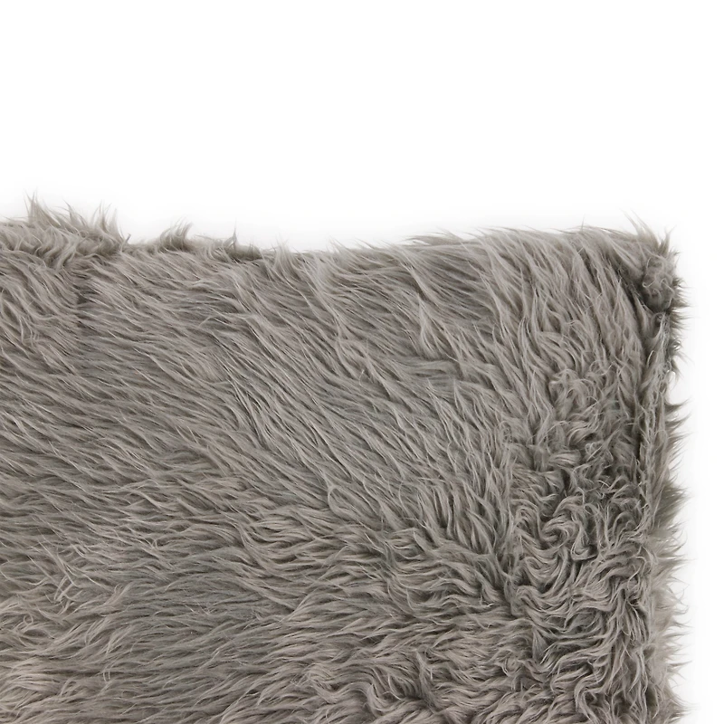 high pile faux fur throw pillow 16in x
