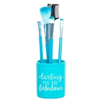 makeup brush set with holder