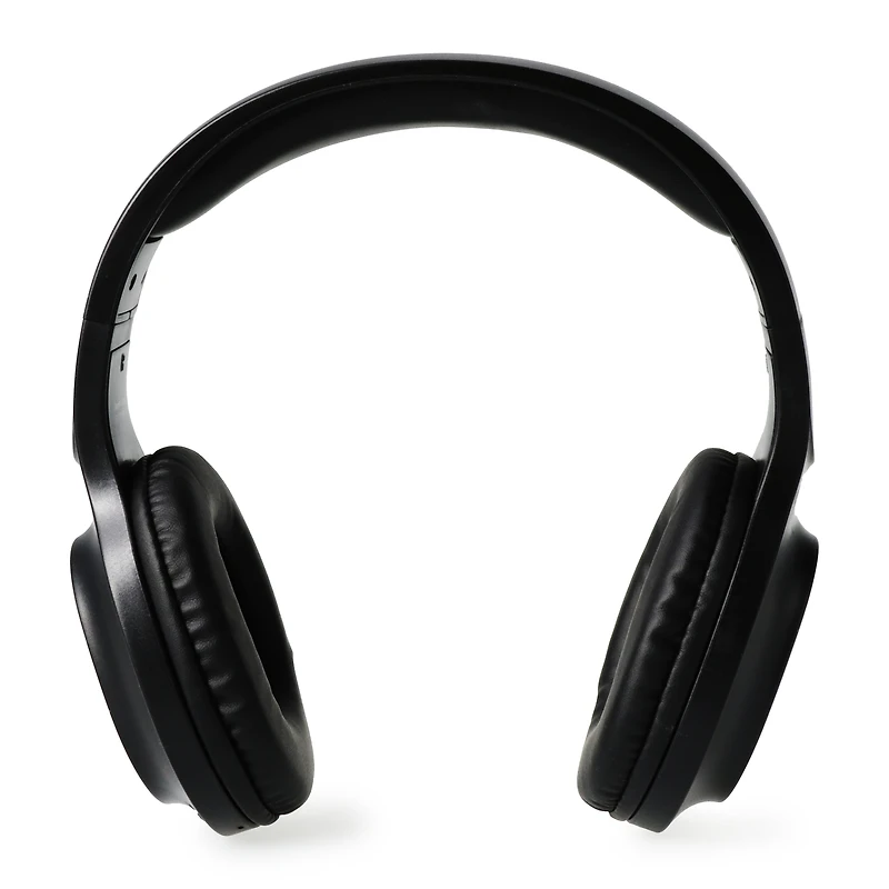 bluetooth® wireless charging headphones with mic - black