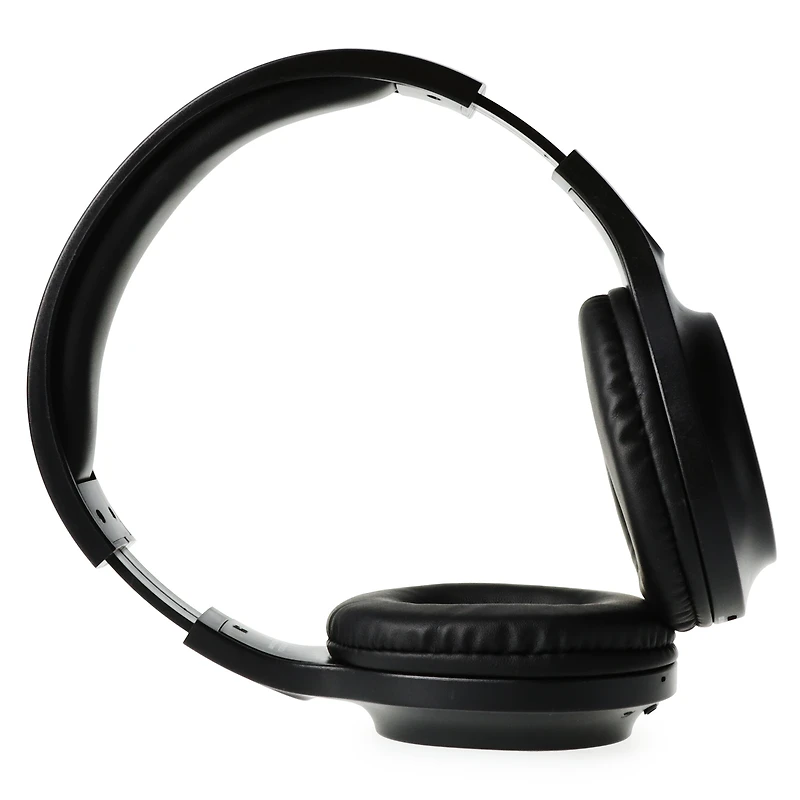 bluetooth® wireless charging headphones with mic - black