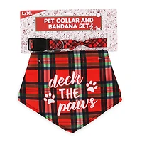 holiday pet collar & matching bandana set