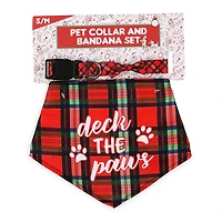 holiday pet collar & matching bandana set