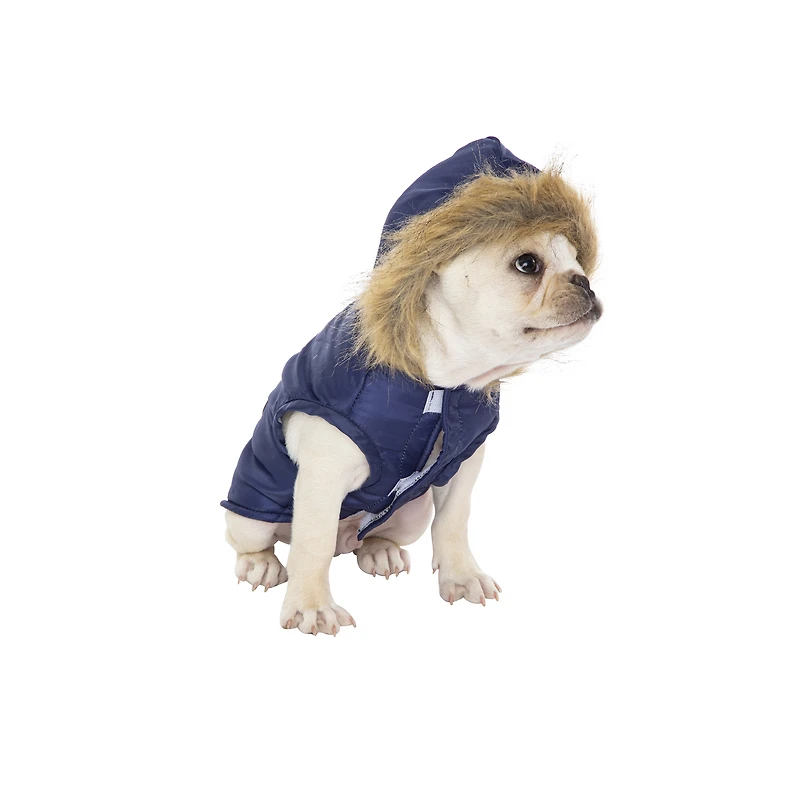 pet bomber jacket w/ faux fur trim