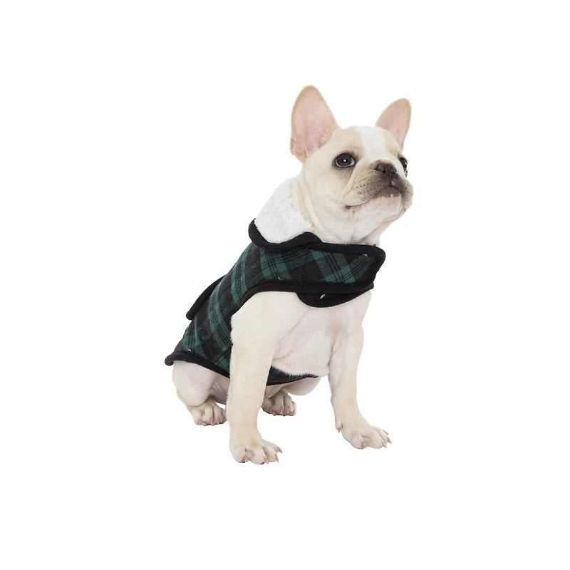 holiday plaid pet jacket
