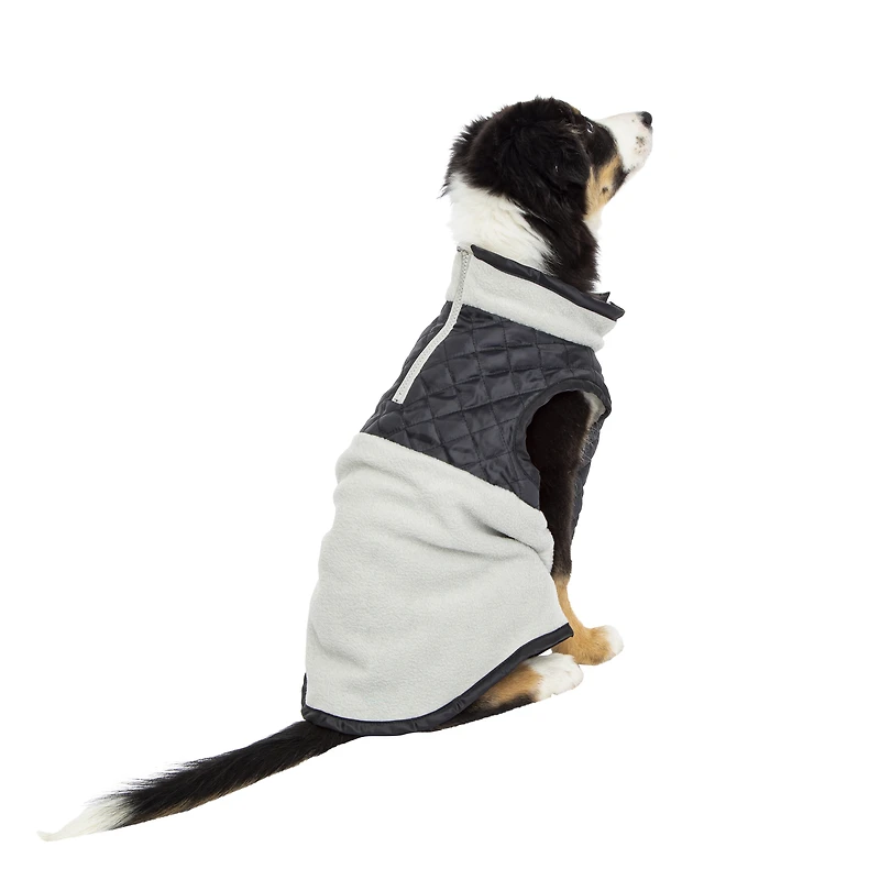 quilted 3-quarter zip fleece pet vest