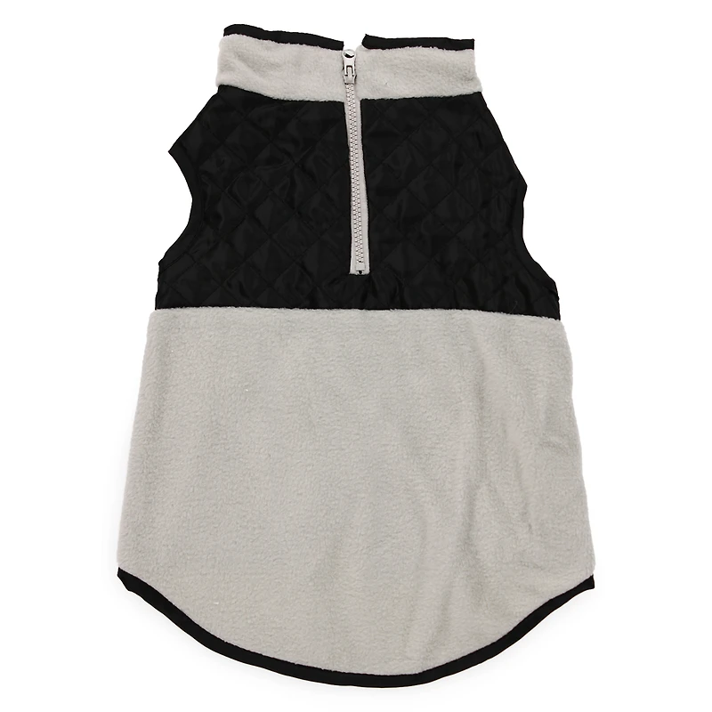 quilted 3-quarter zip fleece pet vest