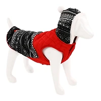 coleman® pet puffer jacket with hood - red geo