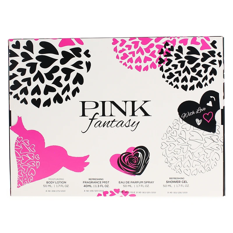 pink fantasy bath & body gift set
