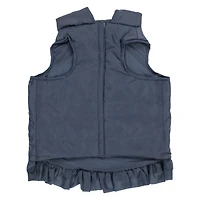 pet puffer jacket with ruffle & bow