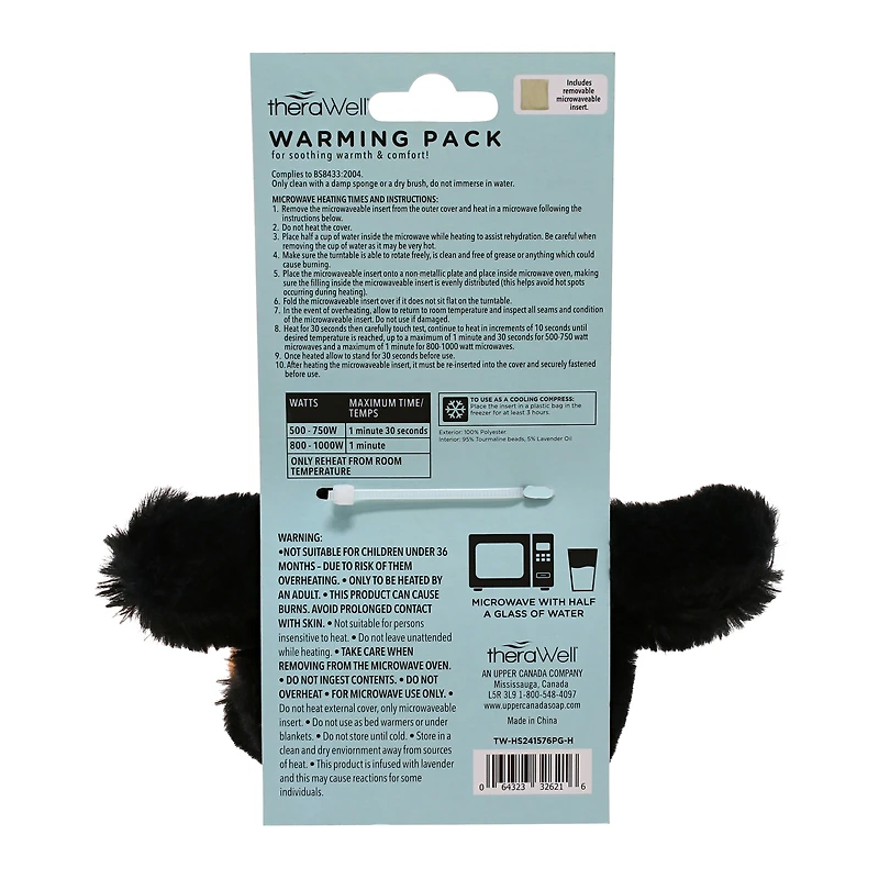 therawell™ microwaveable plush with warming pack