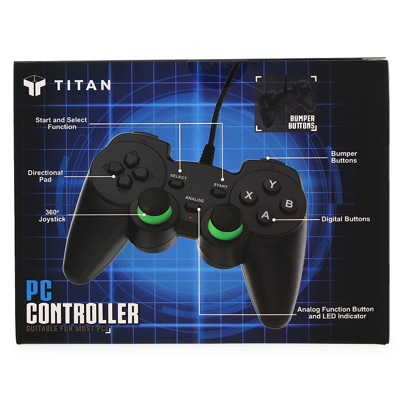 pc gaming controller - black