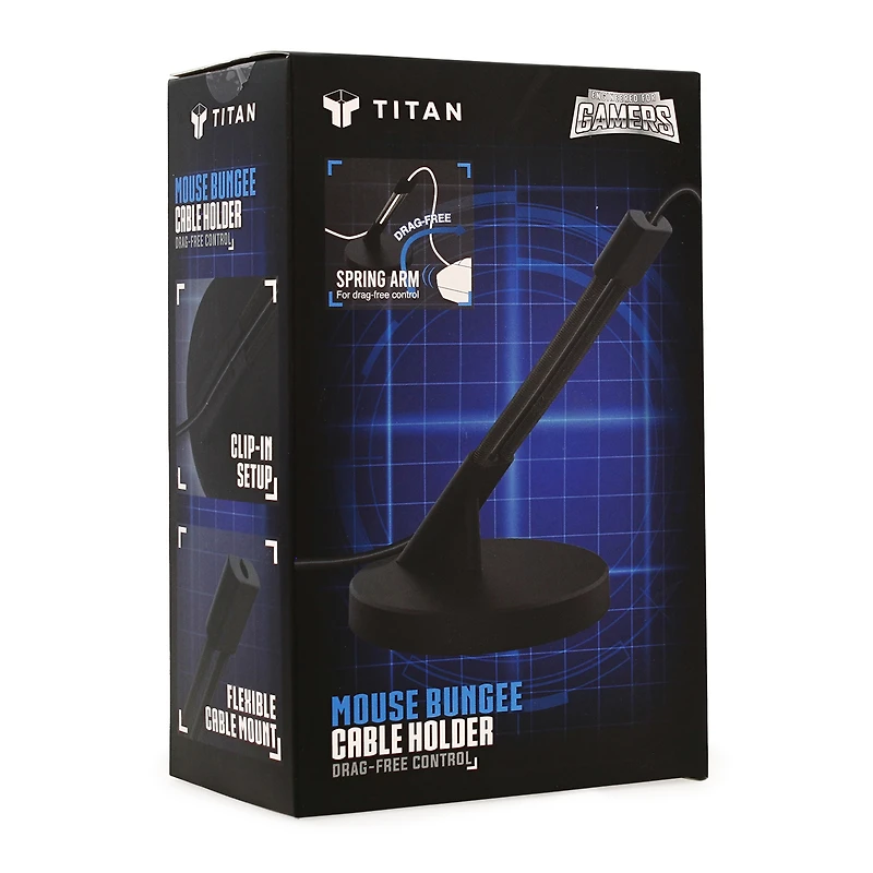 mouse bungee cable holder for drag-free control - black