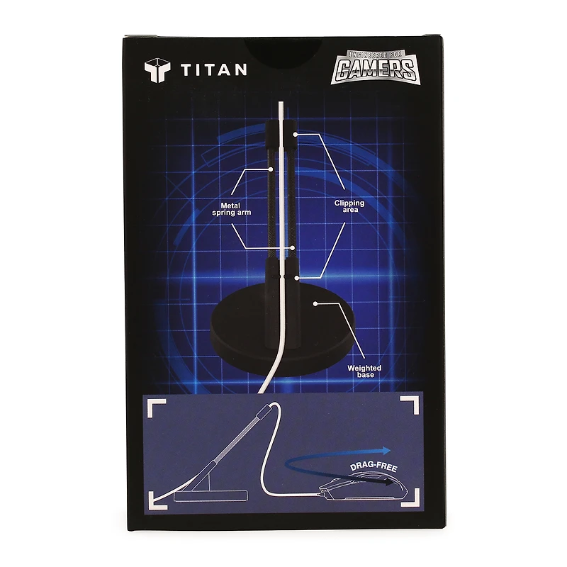 mouse bungee cable holder for drag-free control - black