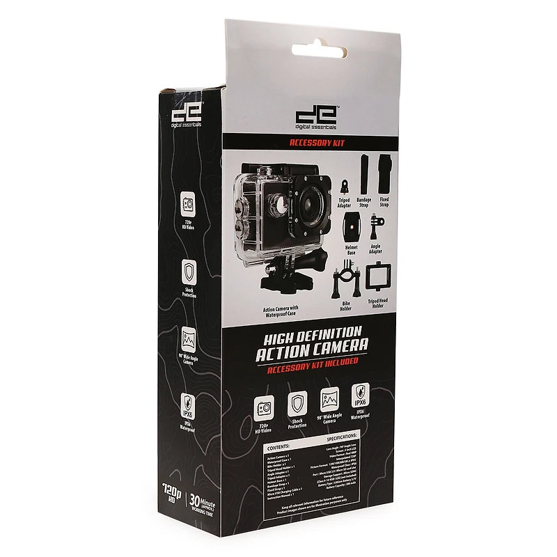 high definition action camera & accessory kit
