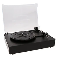 vinyl record player turntable with dual speakers