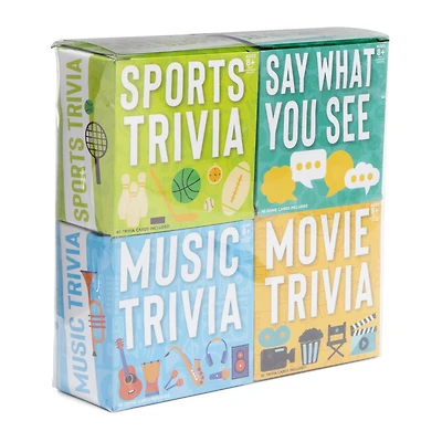 4 in 1 trivia game cards set