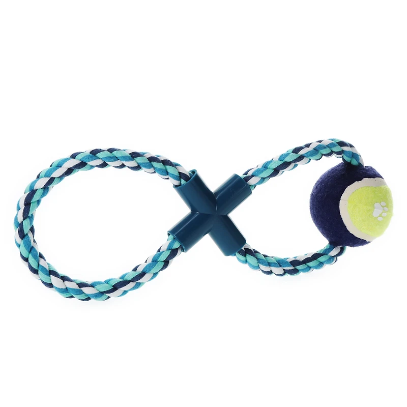 rope & tennis ball dog toy