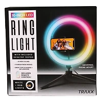 10-inch LED Color-Change Ring Light With Phone Mount & Remote