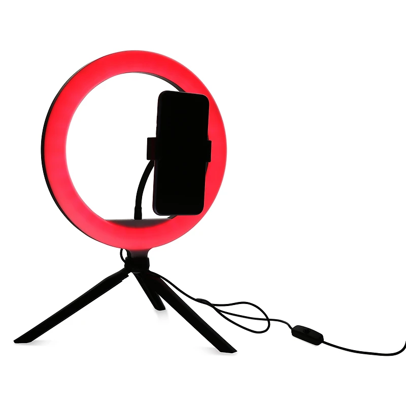 10-inch LED Color-Change Ring Light With Phone Mount & Remote