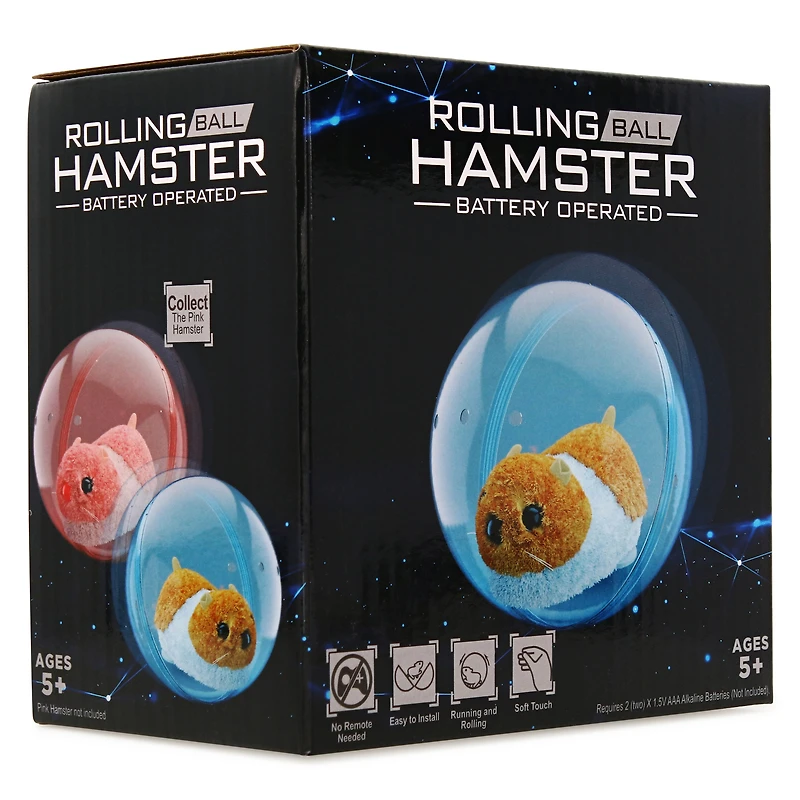 rolling hamster ball plush toy, battery operated