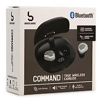 command bluetooth® earbuds with mic & LED display