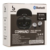 command bluetooth® earbuds with mic & LED display