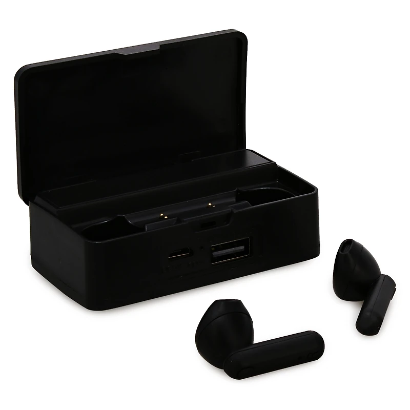bluetooth® earbuds with power bank charger case
