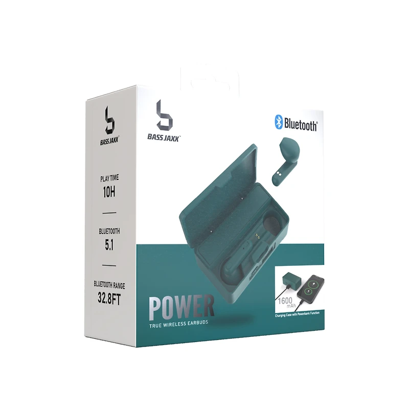 Bluetooth® Earbuds With Power Bank Charger Case