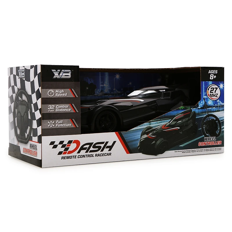 dash rc racecar with steering wheel remote control, 1:24 scale