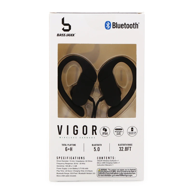 water-resistant sport bluetooth earbuds with mic