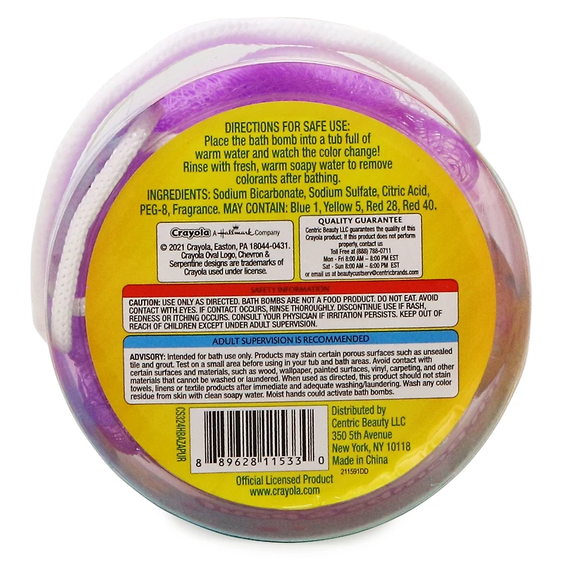 crayola® bath bombs & pouf 5-piece set, pinks