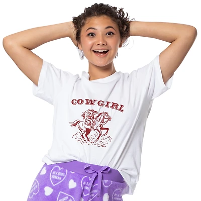 juniors cowgirl graphic tee