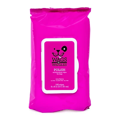 wags & wiggles multipurpose wipes for dogs 100-count - very berry