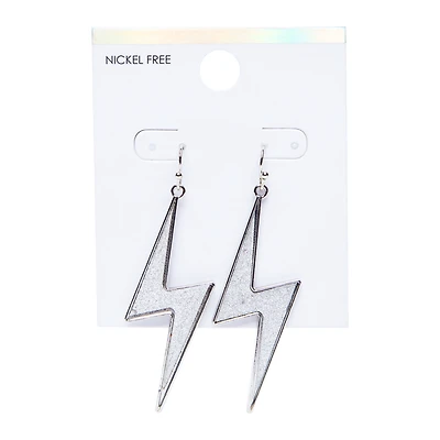 silver lightning bolt nickel-free earrings