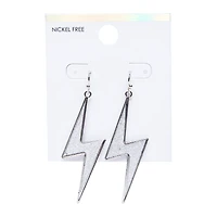silver lightning bolt nickel-free earrings