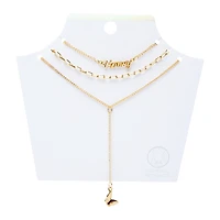 gold honey/butterfly layer necklaces 3-piece set