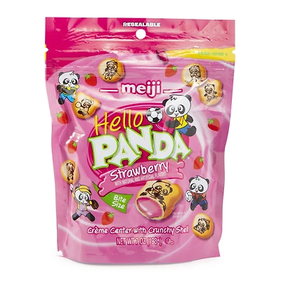 meiji® hello panda creme center with crunchy shell snack 7oz bag - strawberry