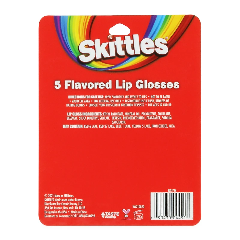 skittles® flavored lip gloss 5-pack