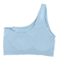 blue cutout one-shoulder sports bra - small