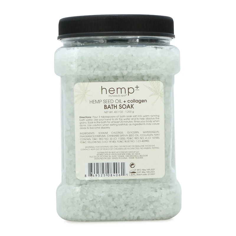 hemp+ bath soak with hemp oil & collagen 42oz